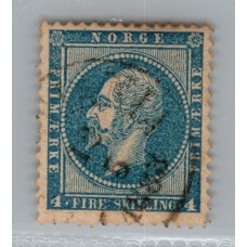 NORUEGA 1856 Yv 4 ESTAMPILLA CLASICA 25 €